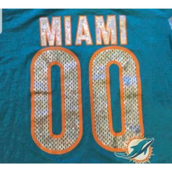 NFL Miami Dolphins Girl's LG Graphic T-shirt - Picture 2 of 4